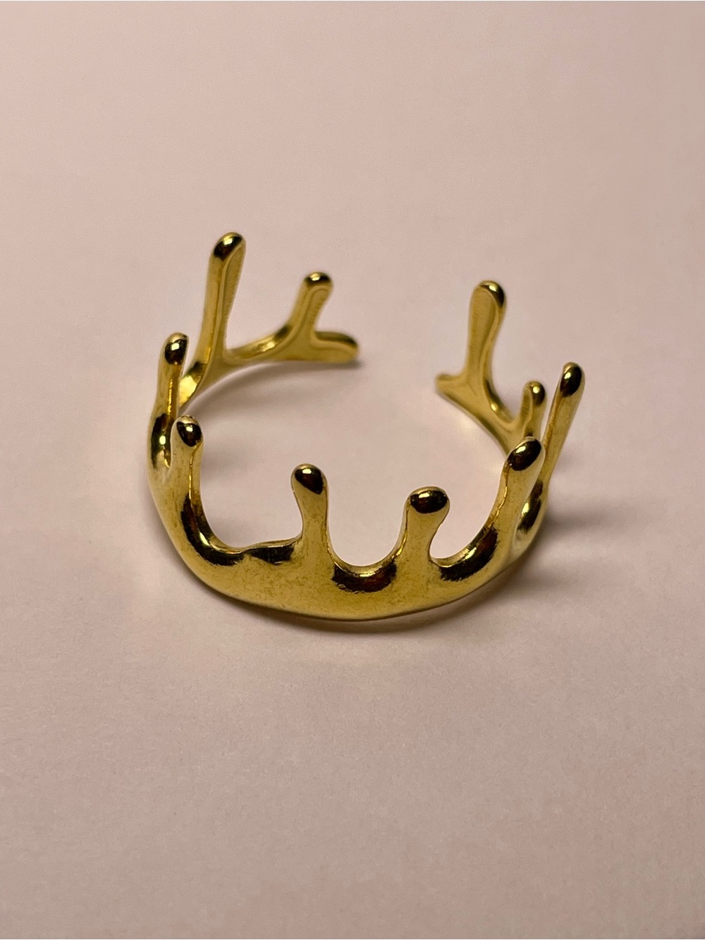 Gold Drip Crown Ring